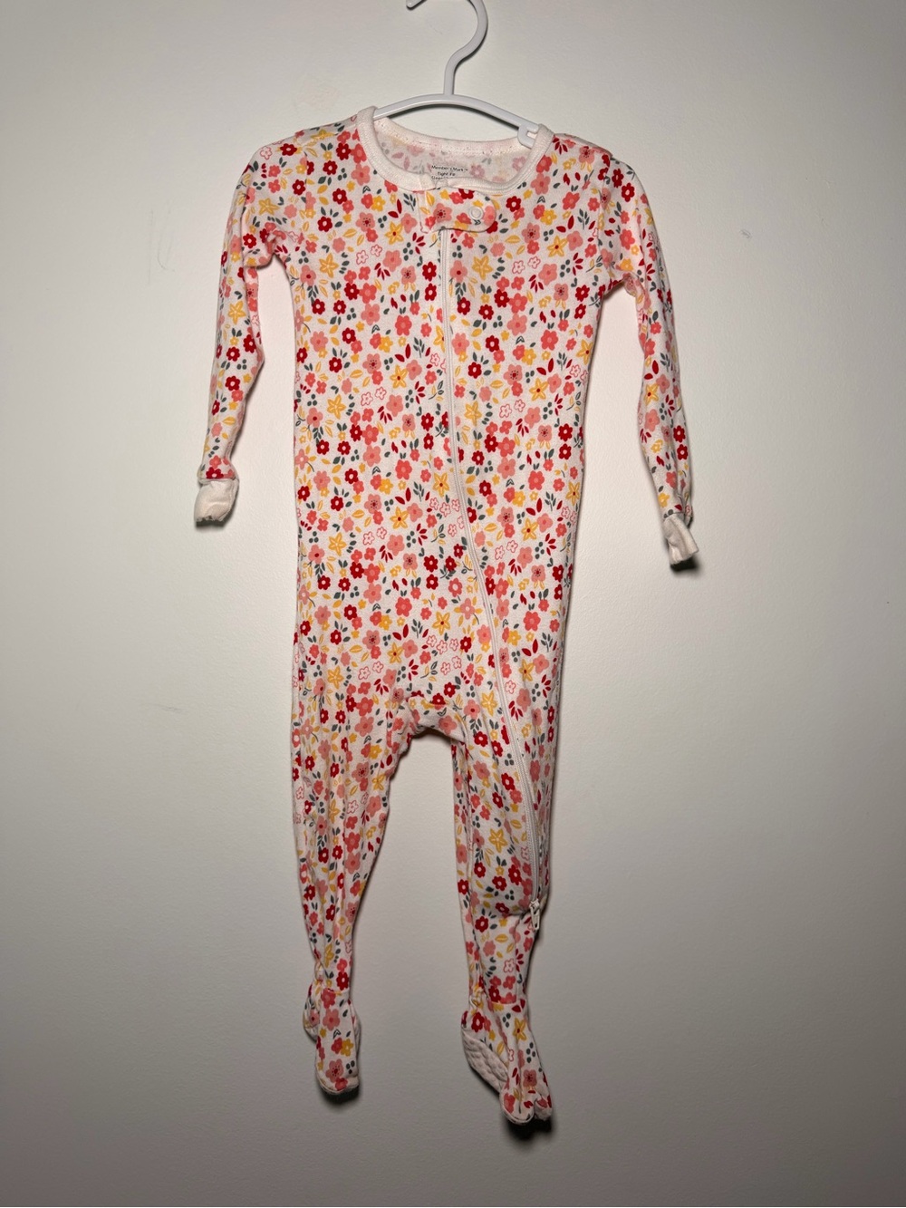 Members mark tight & fit sleep and play zippered footies floral print